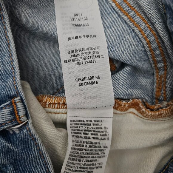 Abercrombie & Fitch Y2K Denim Distressed Button Fly Cotton Jeans 36x32 - Picture 10 of 10